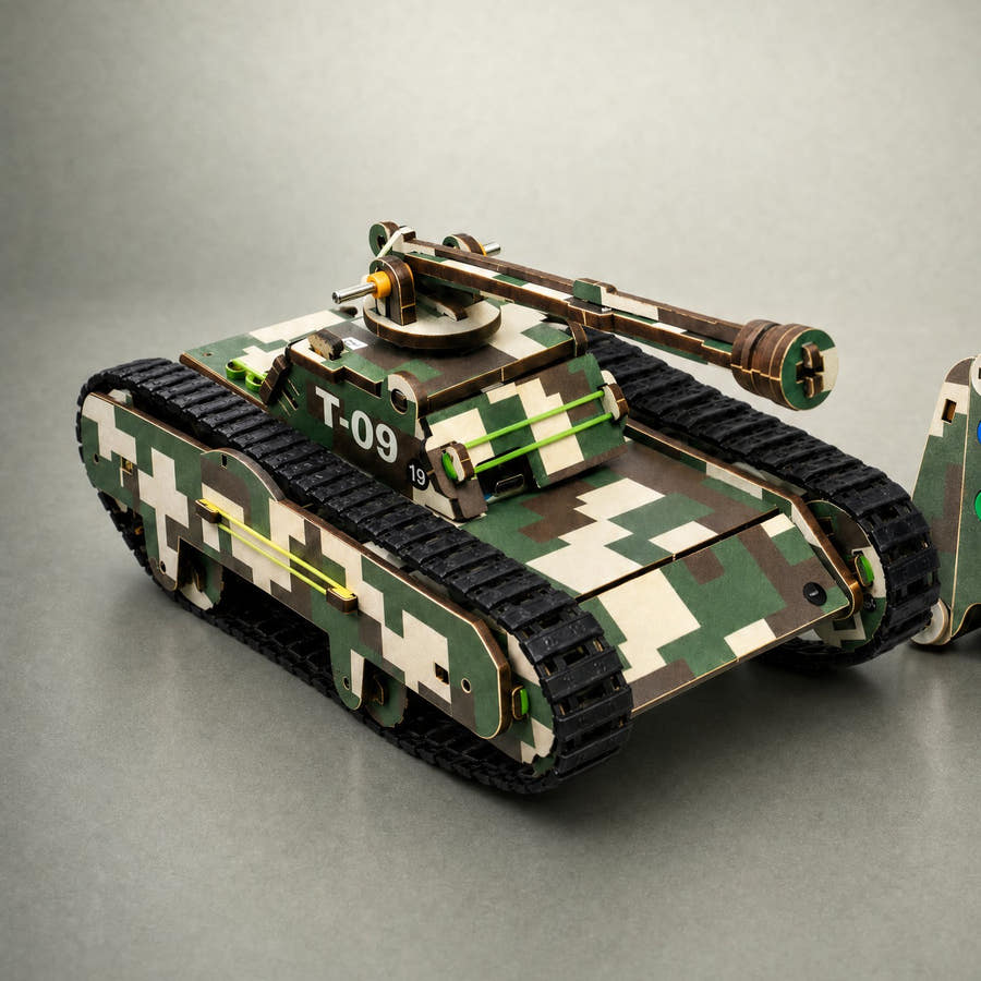 The Tank driving on its tracks